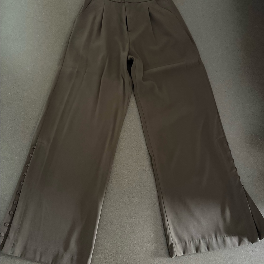 Women's Wide-Leg Brown Pants